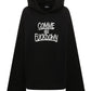 Comme Des Fuckdown Black Cotton Hooded Sweatshirt with Bold Prints