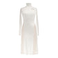 Patrizia Pepe Elegant Long-Sleeved Beige Dress with Chic Ribbon