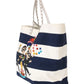 Dolce & Gabbana Chic Striped Beatrice Tote Handbag