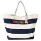 Dolce & Gabbana Chic Striped Beatrice Tote Handbag