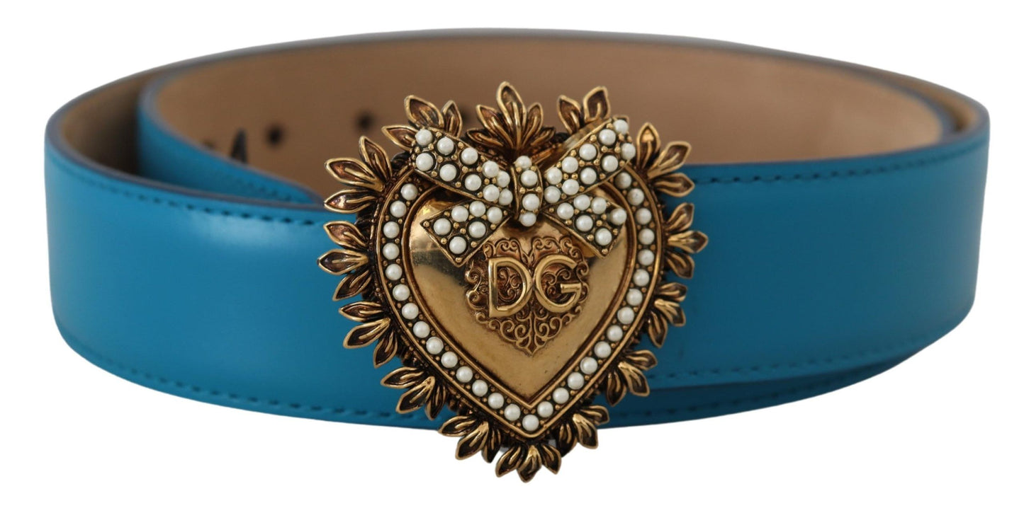 Dolce & Gabbana Elegant Devotion Heart Buckle Leather Belt