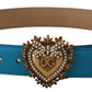 Dolce & Gabbana Elegant Devotion Heart Buckle Leather Belt