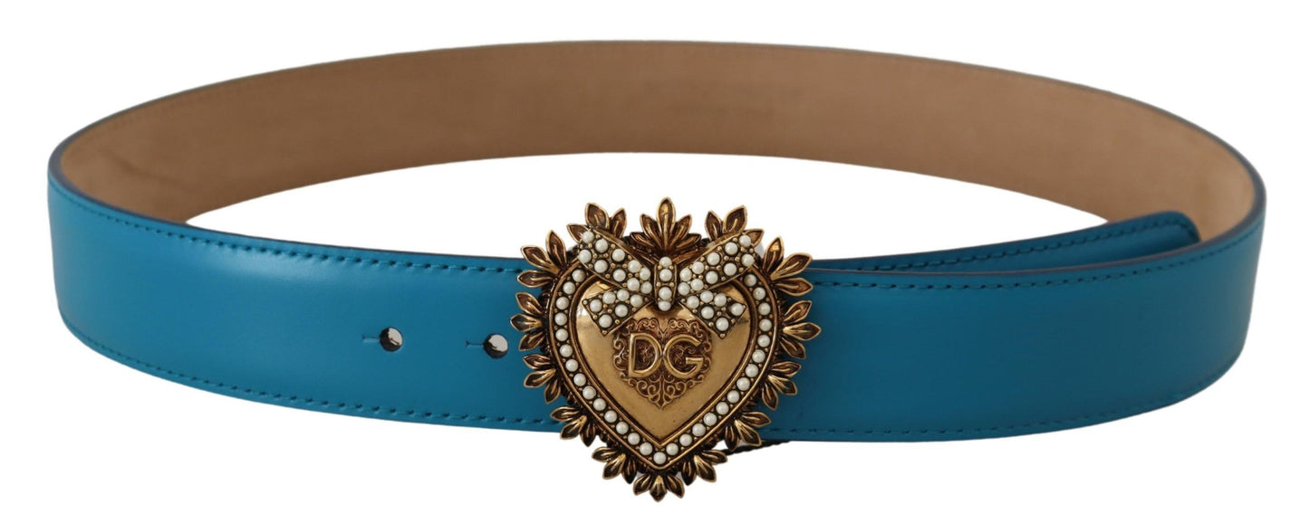 Dolce & Gabbana Elegant Devotion Heart Buckle Leather Belt