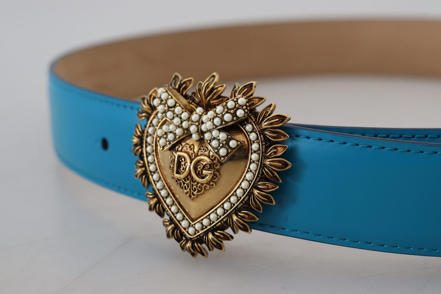 Dolce & Gabbana Elegant Devotion Heart Buckle Leather Belt