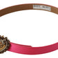 Dolce & Gabbana Elegant Pink Satin Belt with Gold Heart Buckle