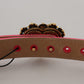 Dolce & Gabbana Elegant Pink Satin Belt with Gold Heart Buckle