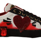 Dolce & Gabbana Chic Royal Love Crystal Leather Sneakers