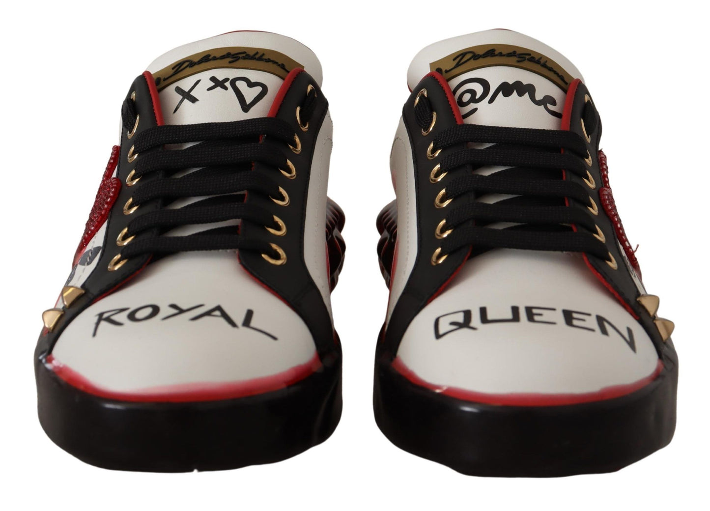 Dolce & Gabbana Chic Royal Love Crystal Leather Sneakers