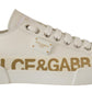 Dolce & Gabbana Elegant Gold Logo Leather Sneakers