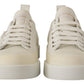 Dolce & Gabbana Elegant Gold Logo Leather Sneakers