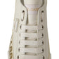 Dolce & Gabbana Elegant Gold Logo Leather Sneakers