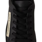 Dolce & Gabbana Chic Black and Gold Low-top Leather Sneakers