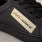 Dolce & Gabbana Chic Black and Gold Low-top Leather Sneakers