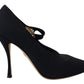 Dolce & Gabbana Chic Black Mary Jane Sock Pumps with Crystals