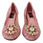 Dolce & Gabbana Pastel Pink Lace Crystal Embellished Pumps