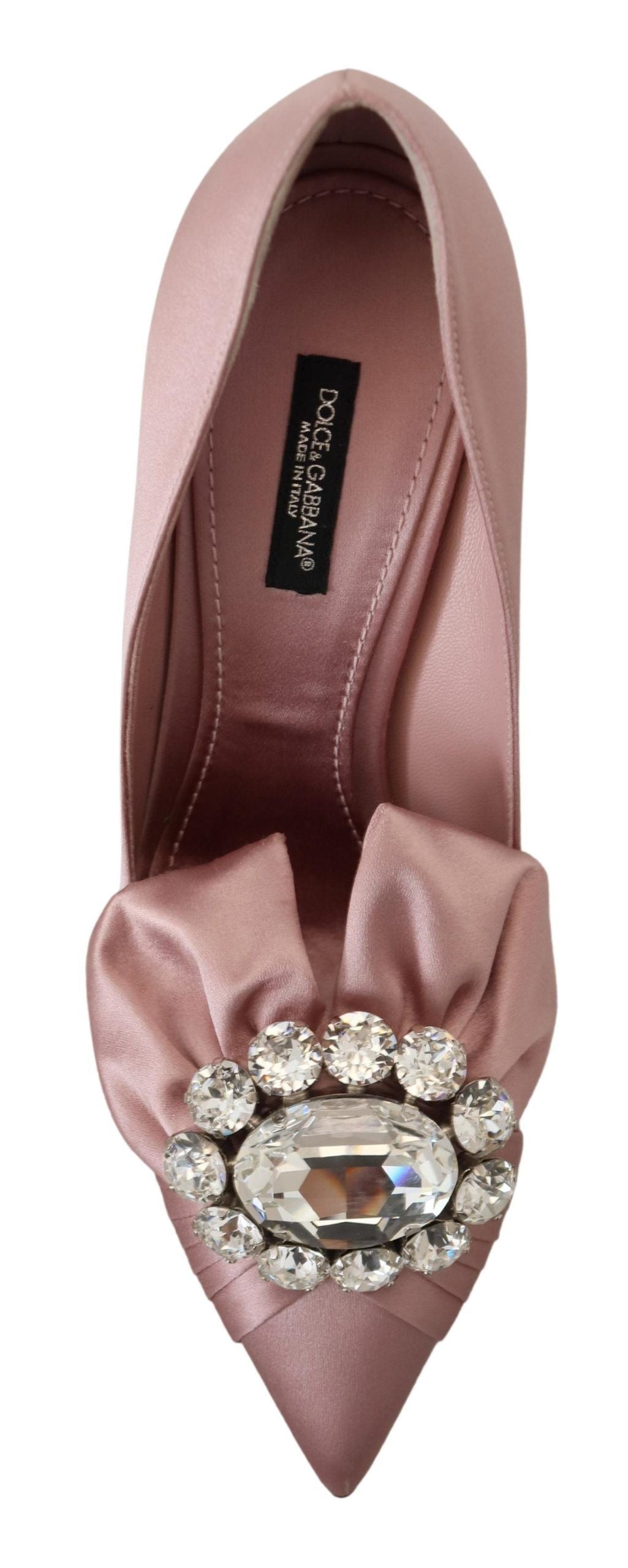 Dolce & Gabbana Crystal-Embellished Silk Bow Pumps