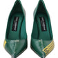 Dolce & Gabbana Emerald Elegance Leather Heels Pumps