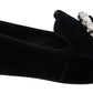 Dolce & Gabbana Chic Velvet Crystal-Embellished Loafers