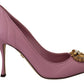 Dolce & Gabbana Devotion Leather Heels in Pink