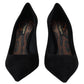 Dolce & Gabbana Elegant Black Suede Stiletto Heels Pumps