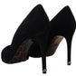 Dolce & Gabbana Elegant Black Suede Stiletto Heels Pumps