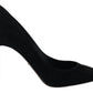 Dolce & Gabbana Elegant Black Suede Stiletto Heels Pumps