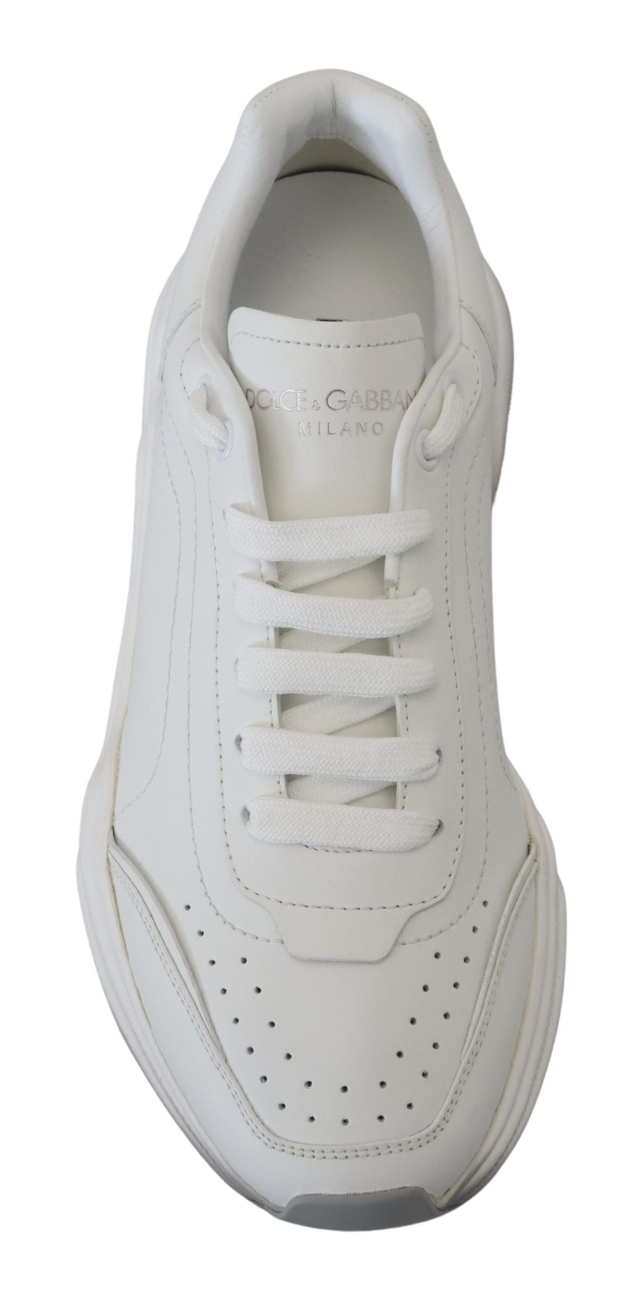 Dolce & Gabbana Sleek White Leather DAYMASTER Sneakers