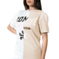 Comme Des Fuckdown Chic Beige Two-Tone Logo Tee