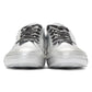 Golden Goose Metallic Silver Distressed Leather Sneakers