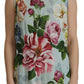 Dolce & Gabbana Chic Round Neck Sleeveless Tank with Tropical Rose Print