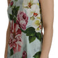 Dolce & Gabbana Chic Round Neck Sleeveless Tank with Tropical Rose Print