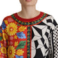 Dolce & Gabbana Silk Baroque Floral Round Neck Blouse