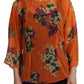 Dolce & Gabbana Elegant Floral Silk Blouse with Back Zipper