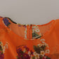 Dolce & Gabbana Elegant Floral Silk Blouse with Back Zipper