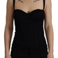 Dolce & Gabbana Sleek Black Mesh Sleeveless Corset Top