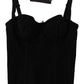 Dolce & Gabbana Sleek Black Mesh Sleeveless Corset Top