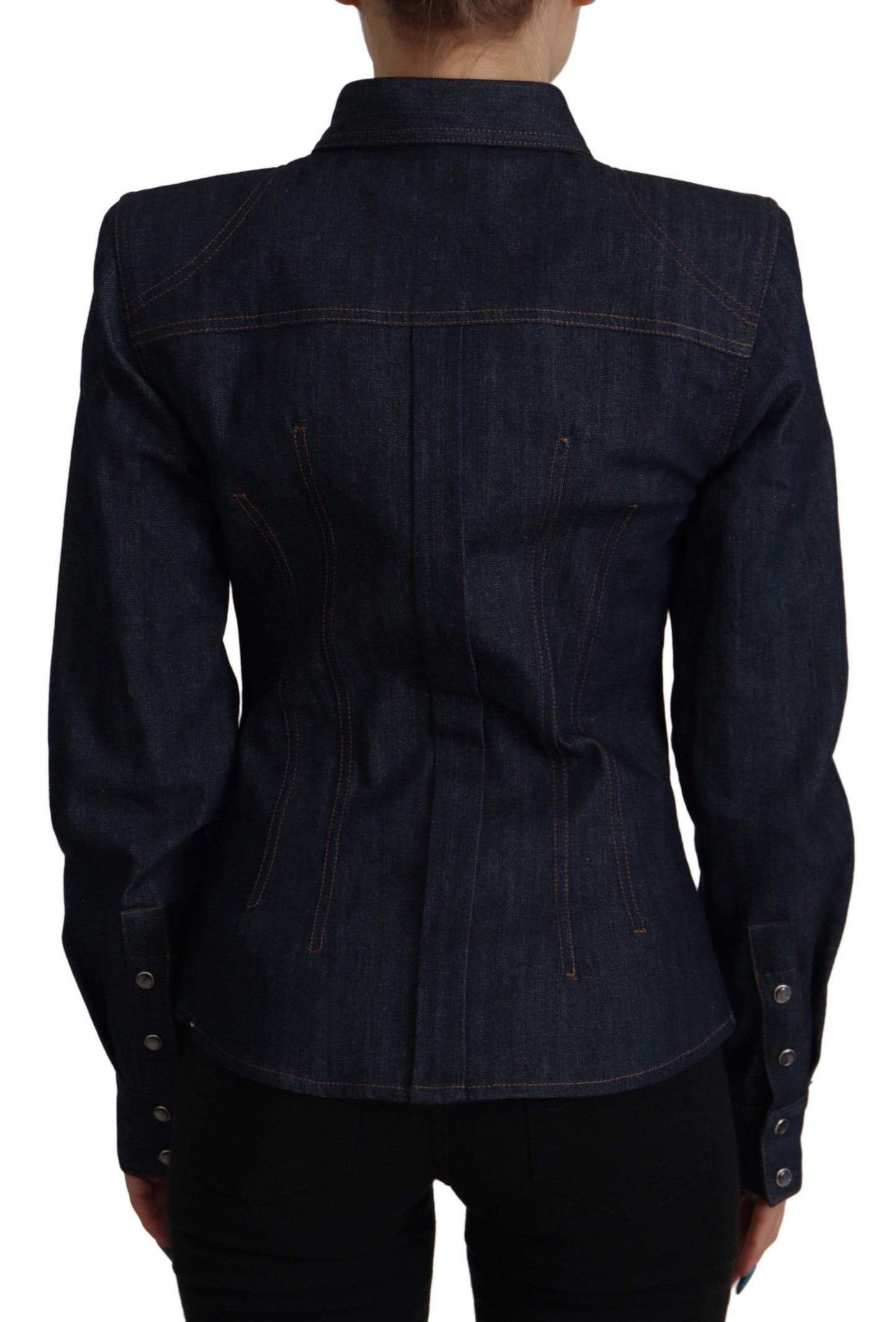 Dolce & Gabbana Elegant Blue Cotton Denim Shirt