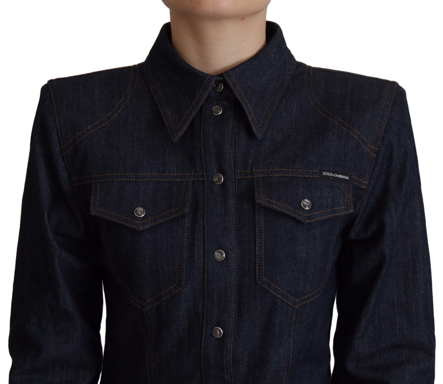 Dolce & Gabbana Elegant Blue Cotton Denim Shirt