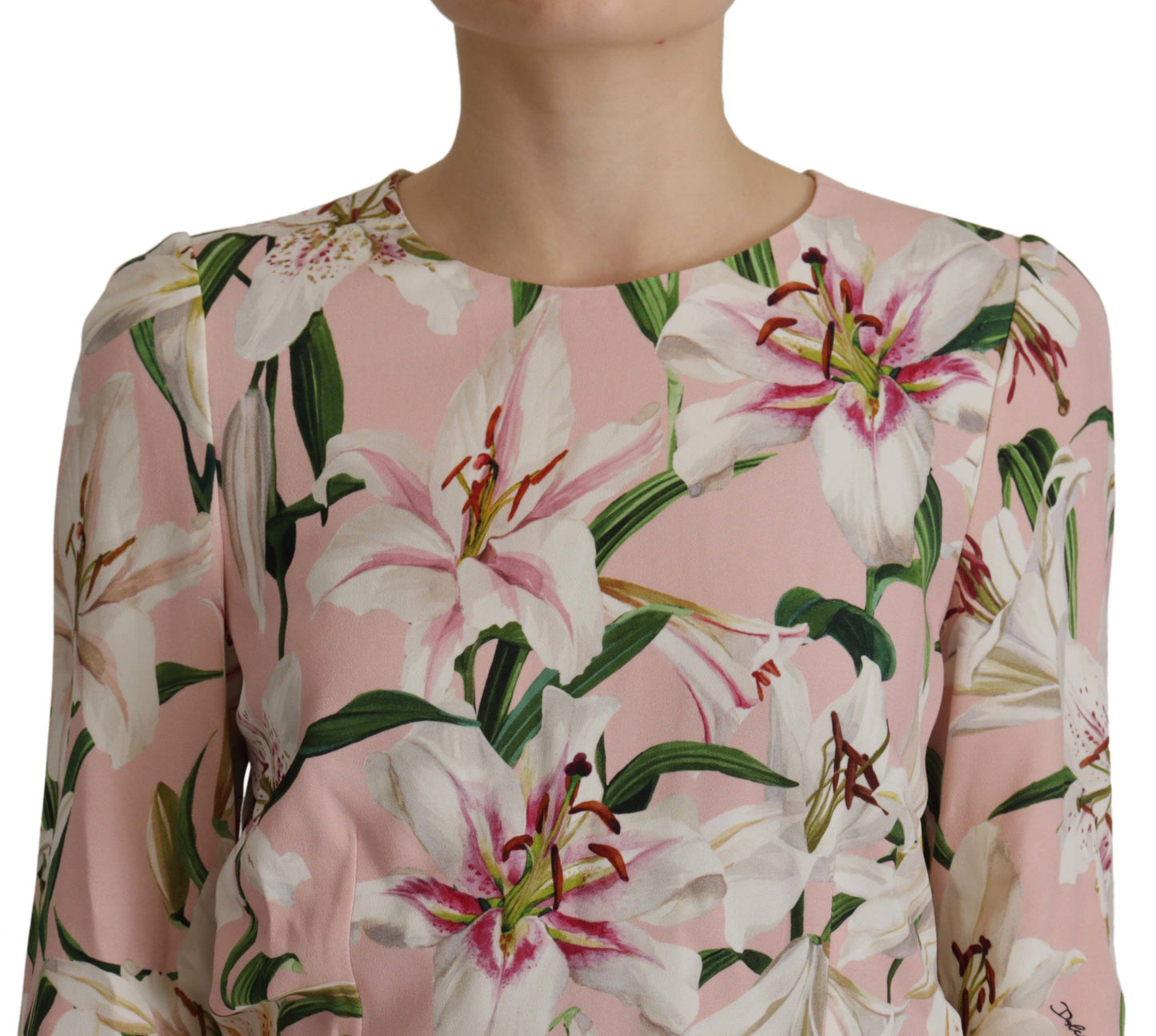 Dolce & Gabbana Chic Floral Print Round Neck Blouse