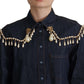 Dolce & Gabbana Chic Pearl Embellished Denim Shirt