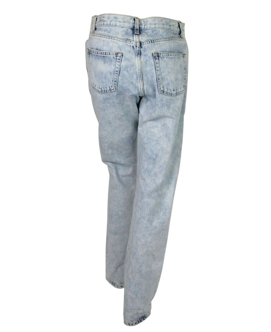 Saint Laurent Women's Blue Cotton Snow Wash Denim Jeans