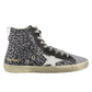 Golden Goose Elevated High-Top Glitter Sneakers in Gray