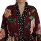 Dolce & Gabbana Elegant Bordeaux Silk Kaftan Robe