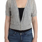 Ermanno Scervino Chic Cropped Gray Alpaca-Wool Blend Sweater