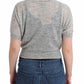 Ermanno Scervino Chic Cropped Gray Alpaca-Wool Blend Sweater