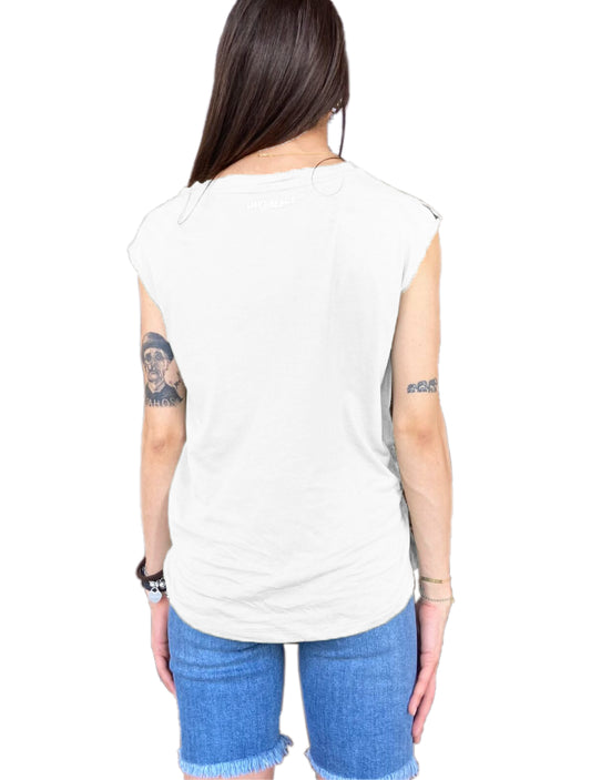 Imperfect Elegant Sleeveless Knot-Front Top