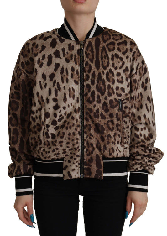 Dolce & Gabbana Elegant Leopard Bomber Jacket