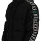 Dolce & Gabbana Elegant Black Puffer Jacket with Knit Logo Details