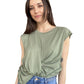 Imperfect Elegant Sleeveless Knot-Front Top