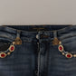 Dolce & Gabbana High Waist Skinny Designer Jeans in Blue